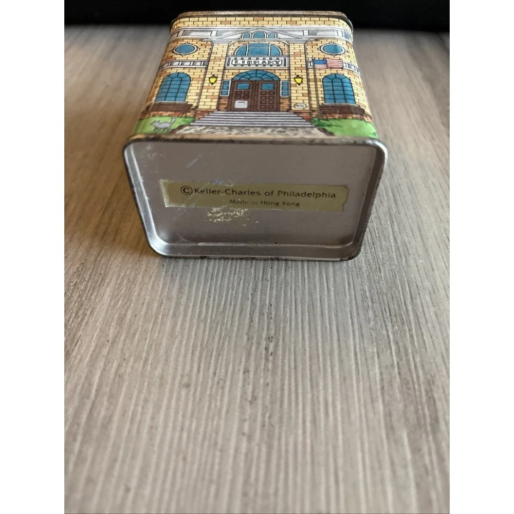 Vintage Keller-Charles of Philadelphia Miniature Library Tin 4.25